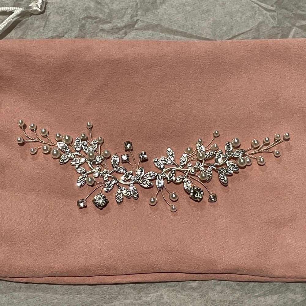 Boho bridal wedding hair vine - 17 cm in silver